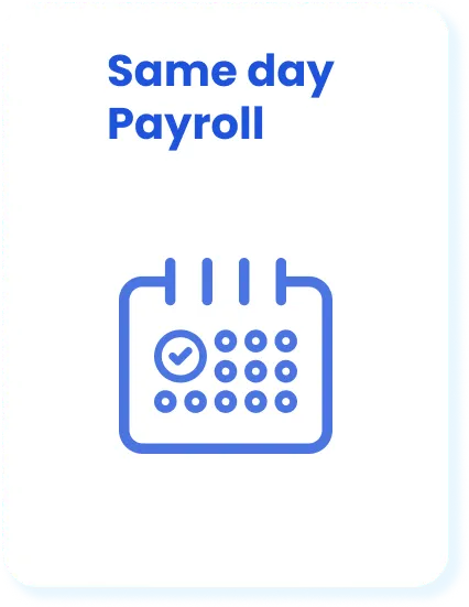 Same day payroll card
